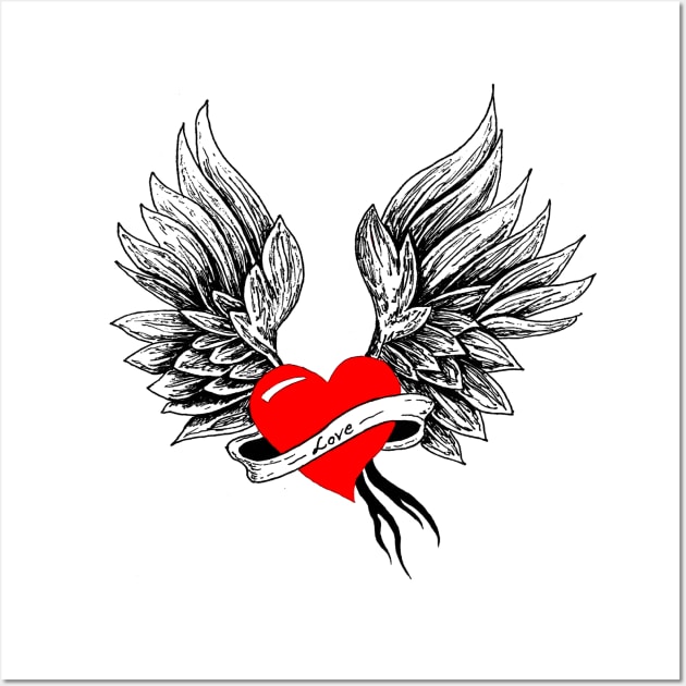 Heart With Wings Wall Art by Dwaynehamiltonartist